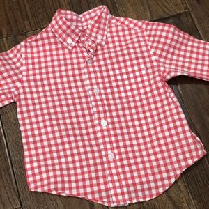 Janie and Jack boys red plaid shirt 3-6m